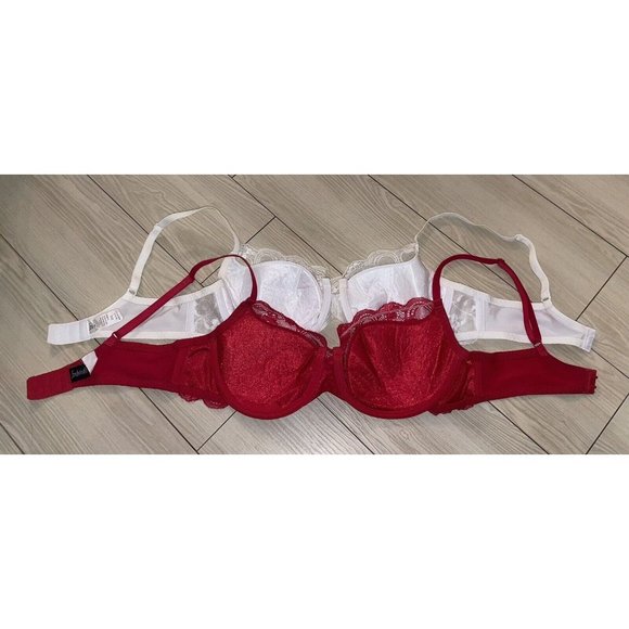 Lot 2 Fredericks Of Hollywood 1641 Balconette Bras Lace Underwire Womens 38C - Picture 5 of 7